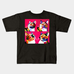 Cat Calico Pop Art - Cat Lover Gift Kids T-Shirt